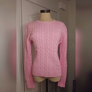 Lilly Pulitzer Pink Cable Knit Sweater Medium Womens Preppy